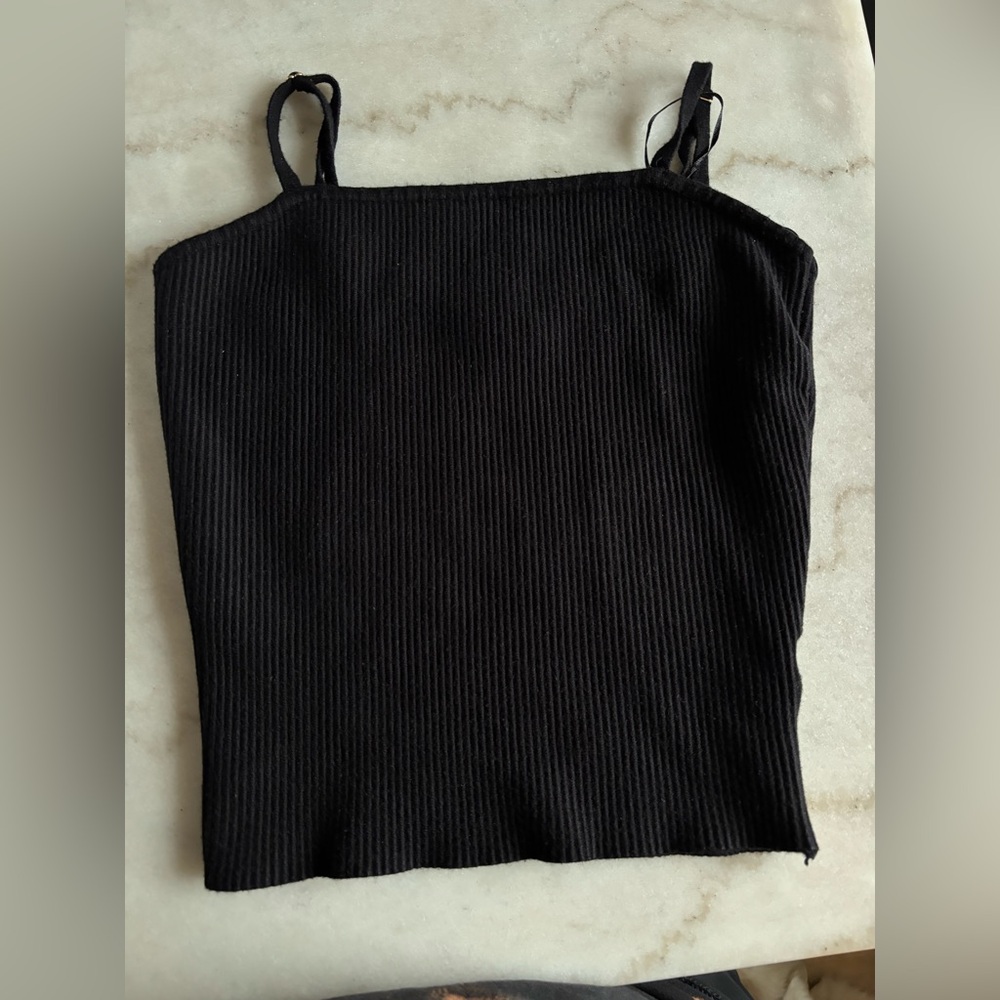 House of Harlow 1960 Black Ribbed Camisole